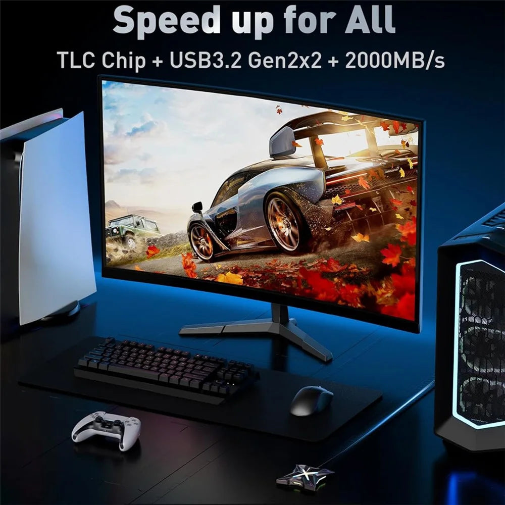 MOVE SPEED RX20 1TB Portable SSD Type-C USB 3.2 Gen 2x2 External Solid State Drive (Read: 2000MB / s, Write: 1800MB / s) - 6