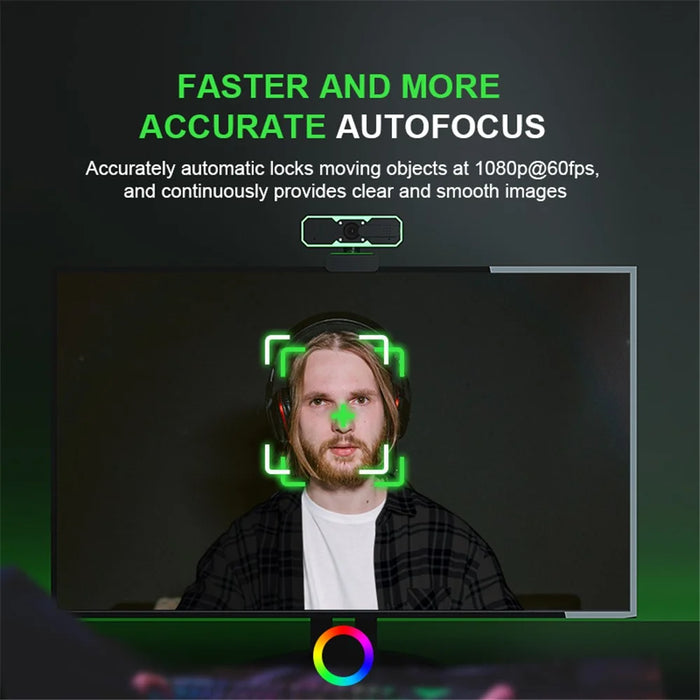 H782 1080P RGB Webcam with Microphone 60FPS 90 Degree USB HD Computer Camera - 3