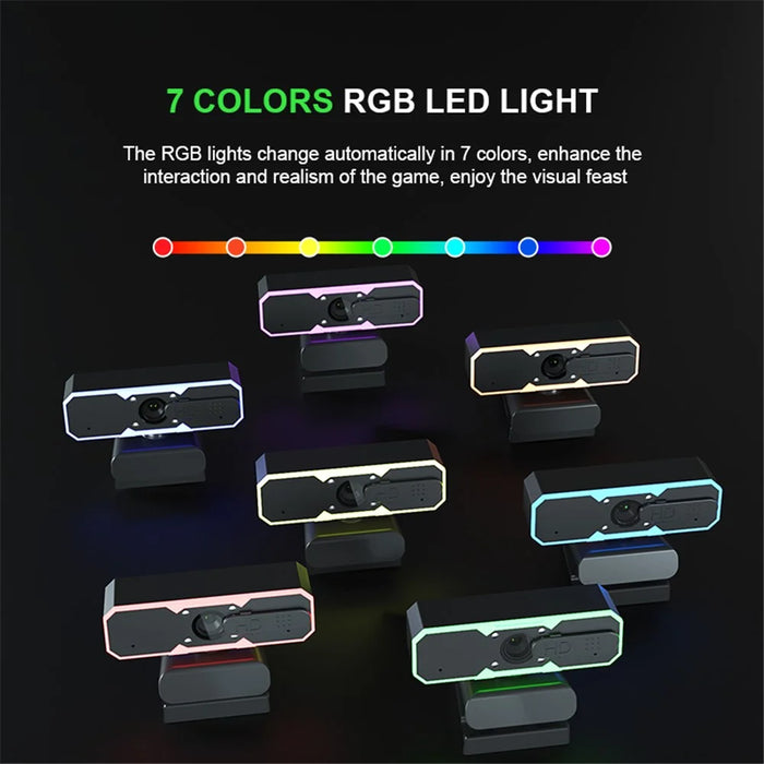 H782 1080P RGB Webcam with Microphone 60FPS 90 Degree USB HD Computer Camera - 4