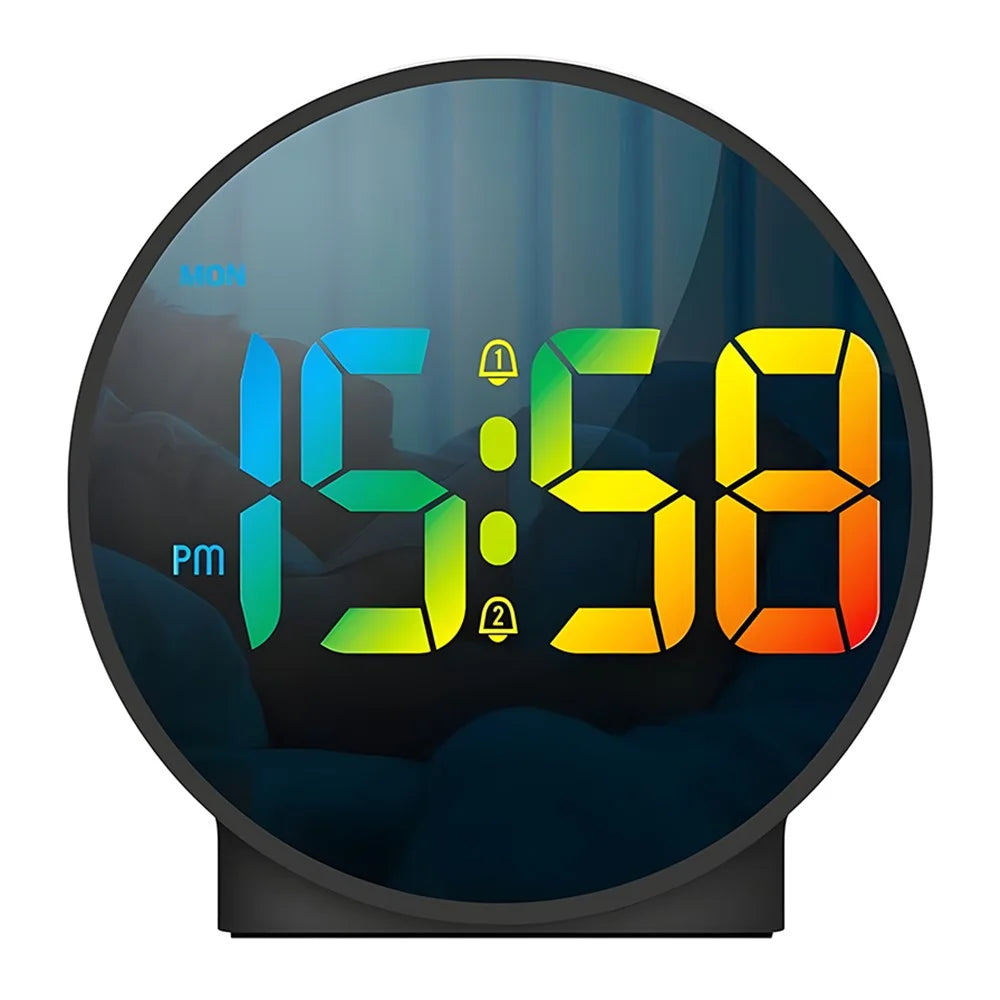 Multifunction WiFi Smart Clock Camera Baby Pet Monitor for Home Security - Round - 1