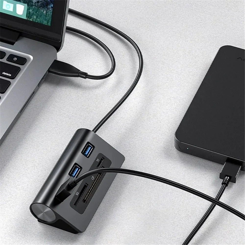 ACASIS HS0023 6-in-1 3xUSB3.0 + TF / SD / CF Card Slots USB Hub Splitter - 2