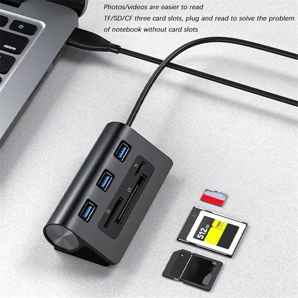 ACASIS HS0023 6-in-1 3xUSB3.0 + TF / SD / CF Card Slots USB Hub Splitter - 4