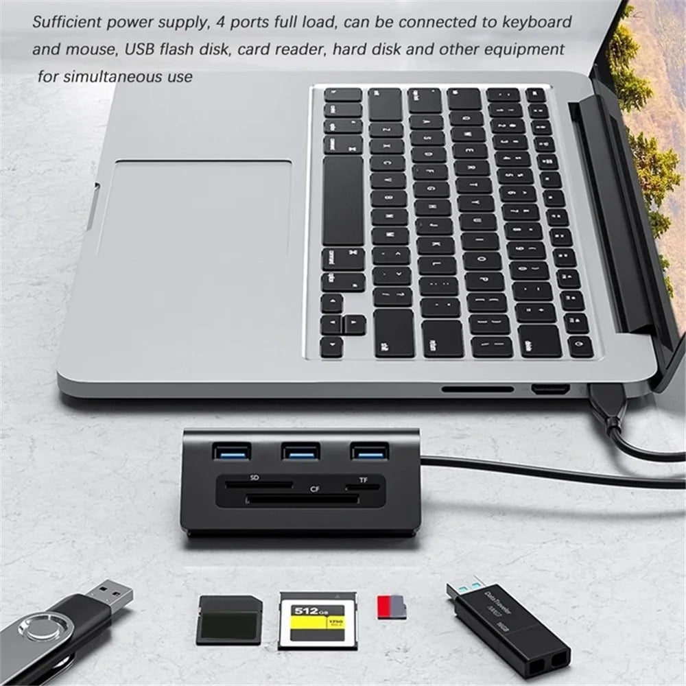 ACASIS HS0023 6-in-1 3xUSB3.0 + TF / SD / CF Card Slots USB Hub Splitter - 5