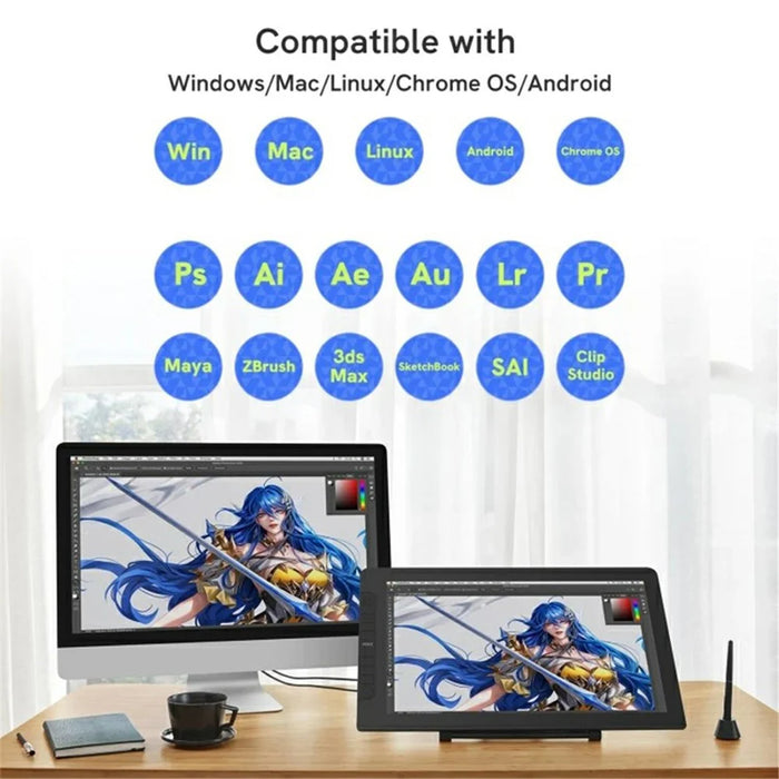 VEIKK VK2200 Pro 21.5-inch Digital Drawing Tablet 8192 Pressure Sensitivity Graphics Board - US Plug - 6