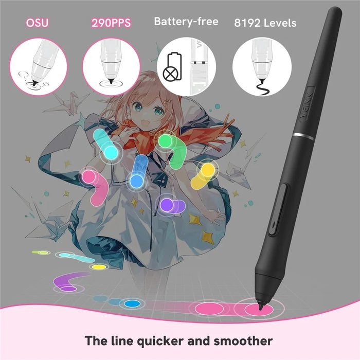 VEIKK VK430 4x3 inch Digital Drawing Tablet with Battery-Free Stylus 8192 Pressure Sensitivity Graphics Board - 6