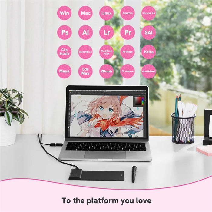VEIKK VK430 4x3 inch Digital Drawing Tablet with Battery-Free Stylus 8192 Pressure Sensitivity Graphics Board - 7