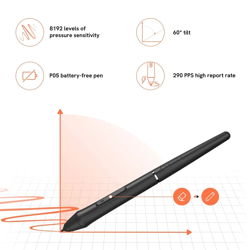 VEIKK VO1060 290 PPS Graphic Drawing Tablet 60° Tilt Drawing Monitor Writing Board - 7