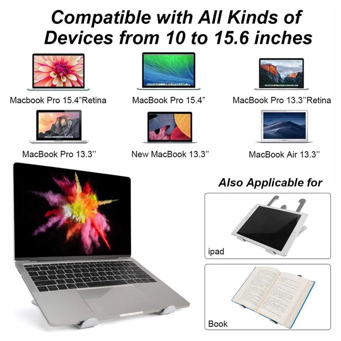 Foldable Portable Desktop Computer Laptop Stand 6-Level Angle Adjustable Height Laptop Mount - Black - 5