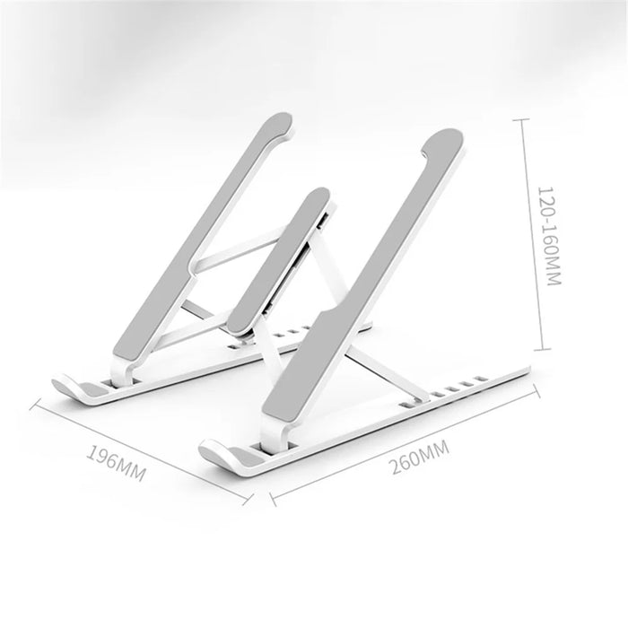 Foldable Portable Desktop Computer Laptop Stand 6-Level Angle Adjustable Height Laptop Mount - Black - 7