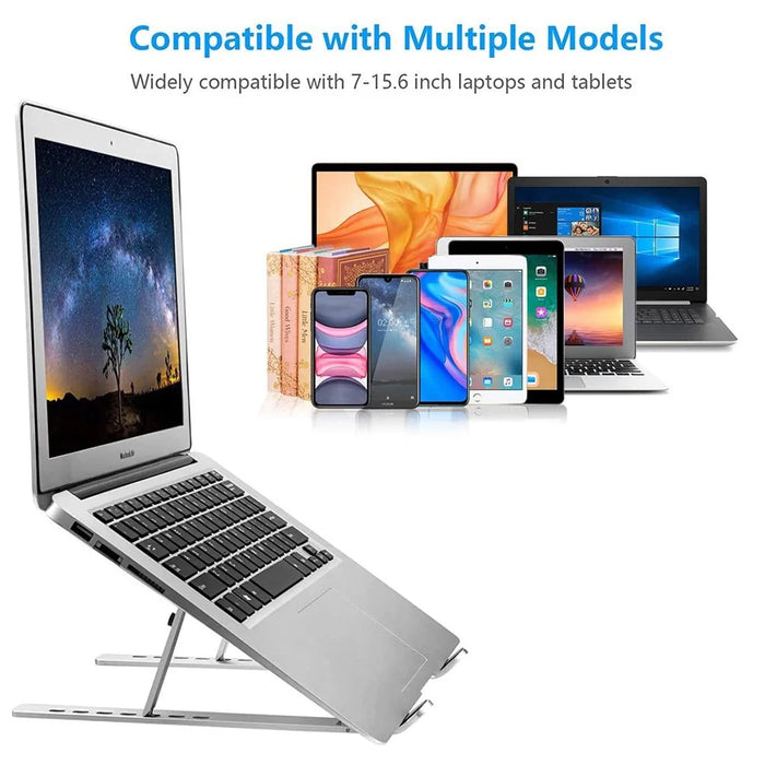 Laptop Holder Riser Computer Stand Adjustable Aluminum Foldable Portable Notebook Stand - 2
