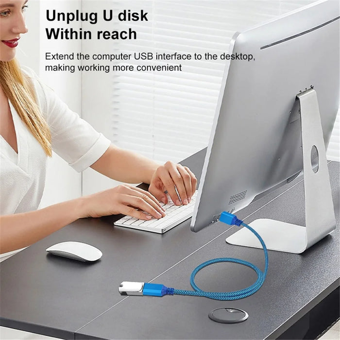 0.6m USB 3.0 Male to Female Extension Cable for Printer / Hard Disk Box / Set-Top Box - 4