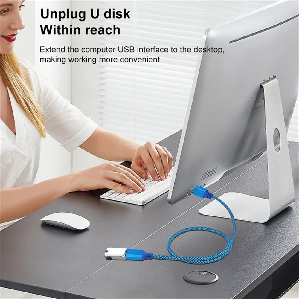 2m USB 3.0 Male to Female Extension Cable for Printer / Hard Disk Box / Set-Top Box - 4