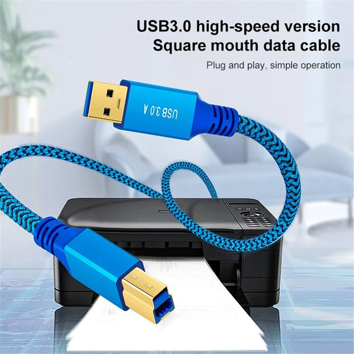 2m USB-A 3.0 Male to USB Type-B Male Connection Cable for Printer Hard Drive Box - 4