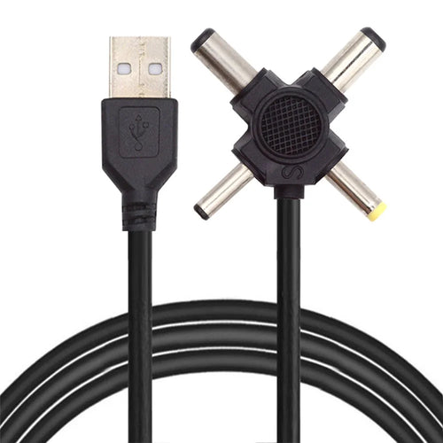 PW-010-AM USB 2.0 to DC 5.5x2.5mm 5.5x2.1mm 4.0x1.7mm 3.5x1.3mm Connector Charge Cable, 1.5m - 1