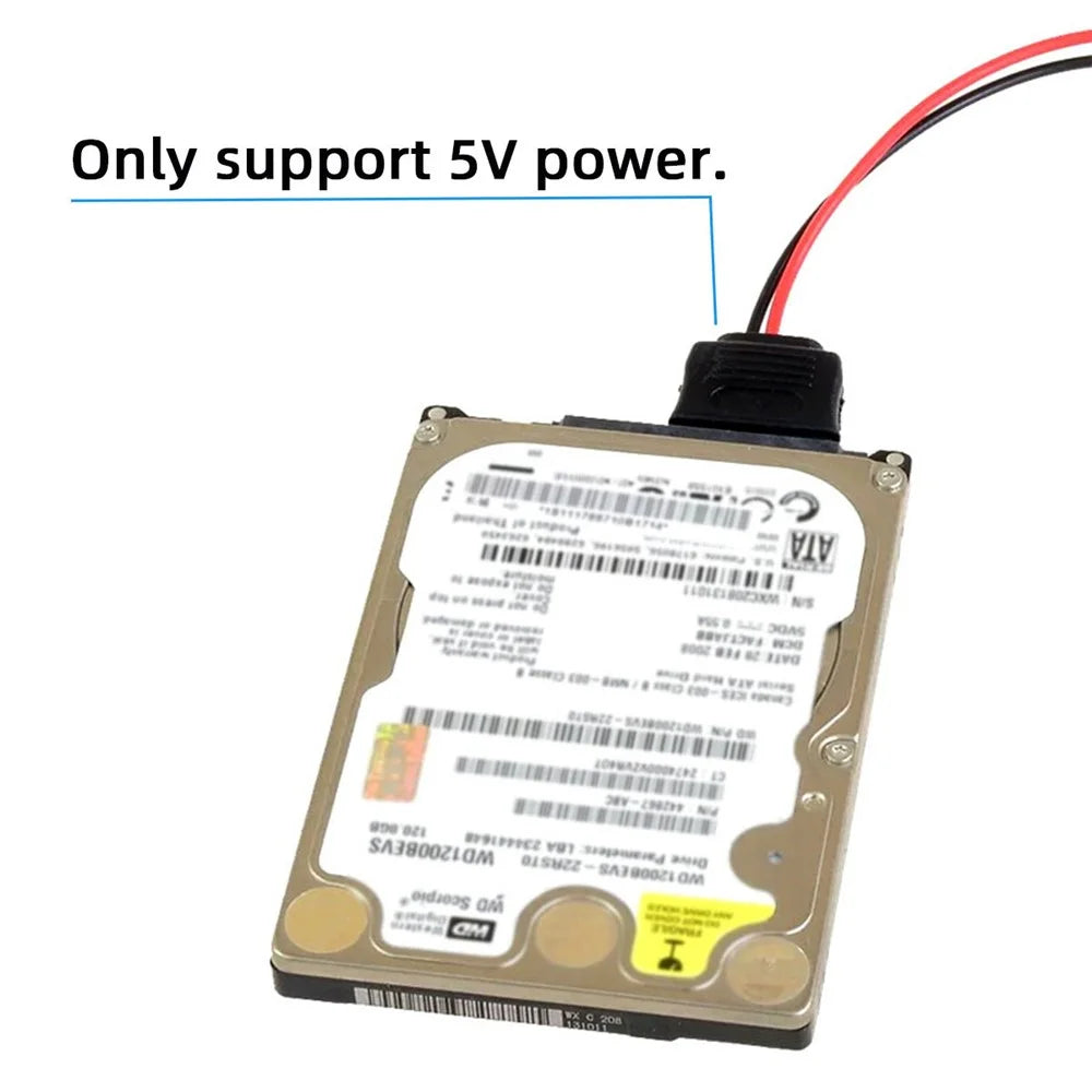 U2-070-2P DC 5V Dual USB to SATA 15-Pin Power Cable for 2.5 inch SATA HDD SSD Disk Driver, 5V 2A Max - 6