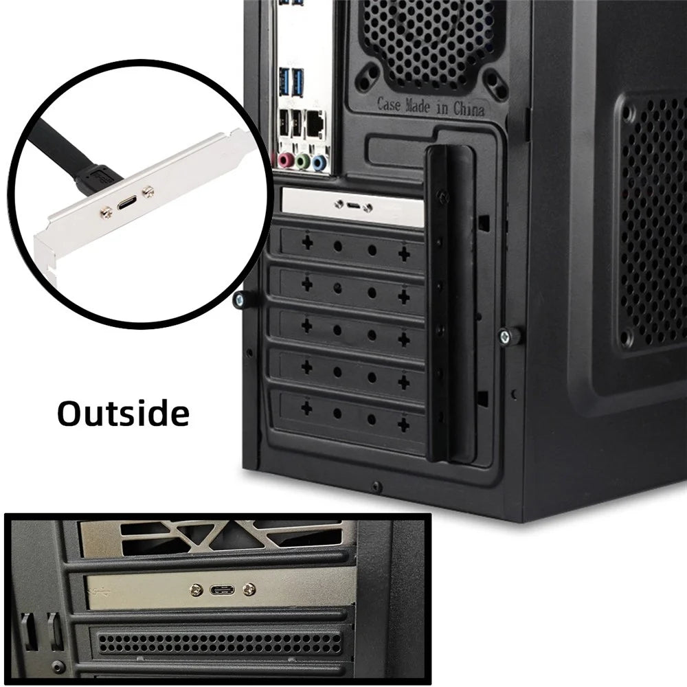 UC-037-20G USB 3.2 Type-E IDC 20Pin Front Panel Header to USB-C Female 0.5m 20Gbps Extension Cable - 5