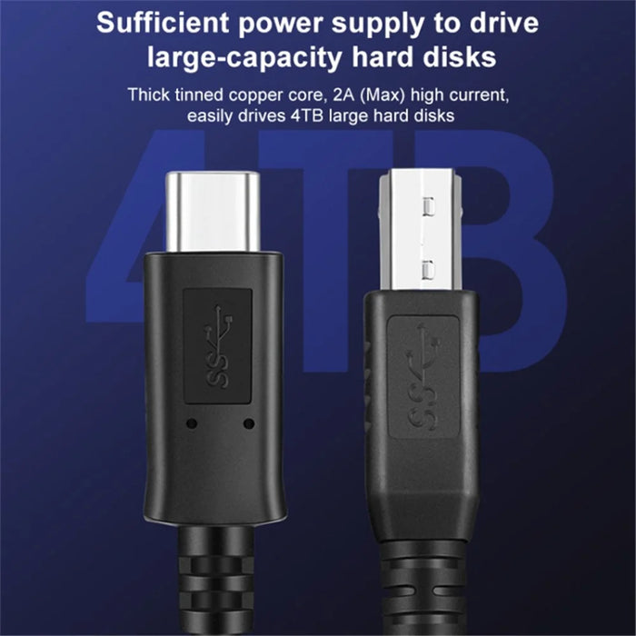 1m Type-C 3.1 to USB 3.0 Type B Printer Extension Cable High Speed Data Cable - 3