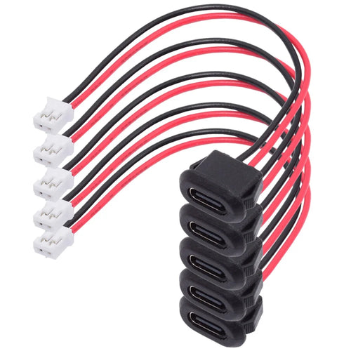 CN-025-2P 5Pcs / Set DIY OEM Type C Female Socket to 2 Pin Header Cable Pitch 2.0mm Latch Mount Type DC 5V / 20V PD Power - 1