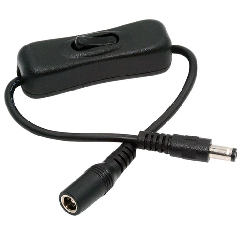 PW-012-DC DC Cable with On / Off Power Switch Button DC 5.5x2.1mm Male to Female for DC 5V Desk Lamp Fan Camera - 1
