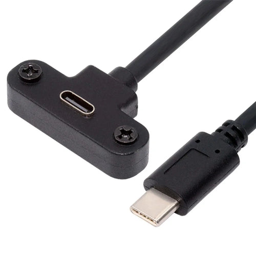 UC-171-0.3M 0.3m USB-C 480Mbps Type-C Male to Up Angled Female Extension Cord Screw Locking Data Cable for Camera VR - 1