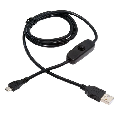 PW-015-MM 1.5m Micro USB Male to USB-A Male Cable with Power On / Off Button for DC5V Desk Lamp Fan Camera - 1