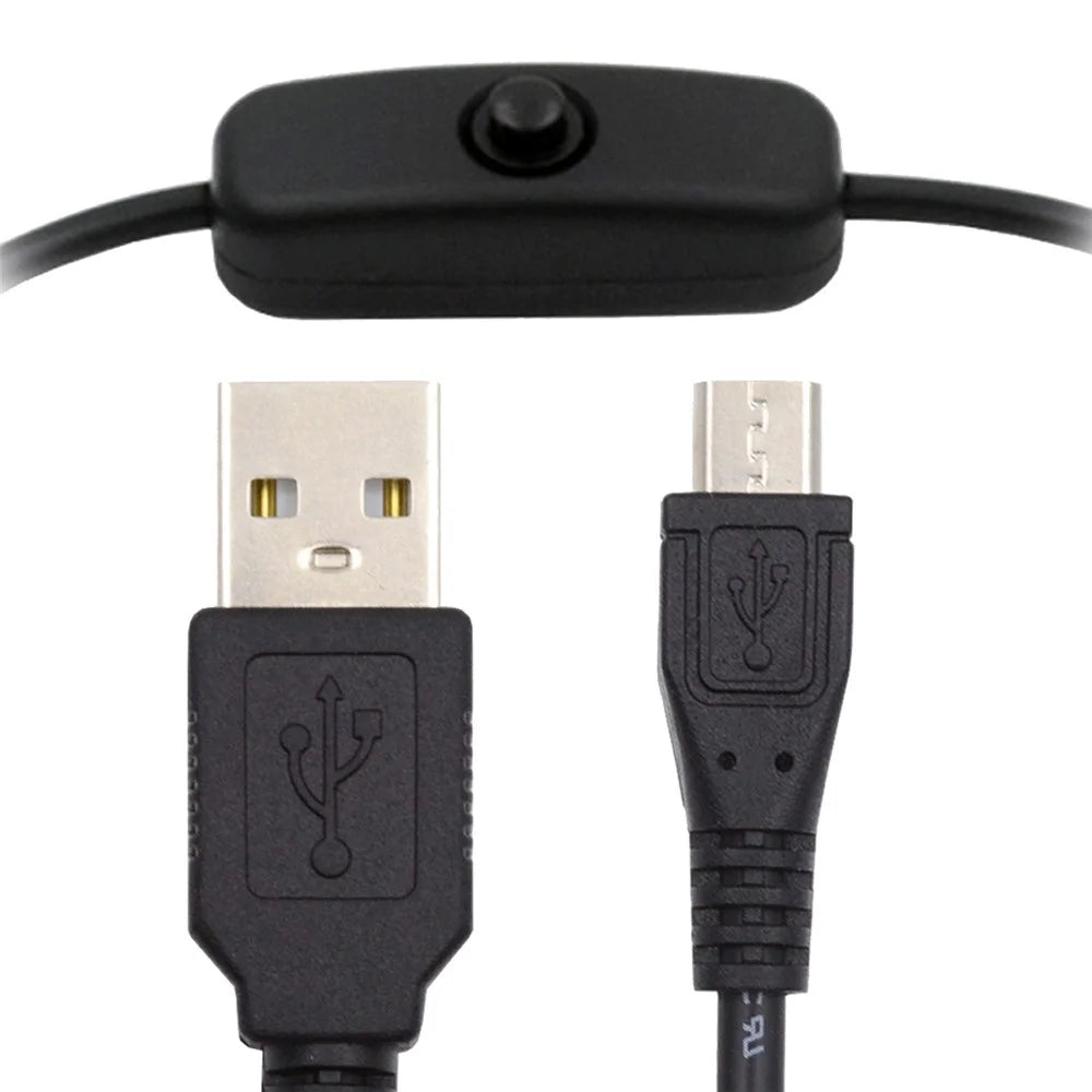 PW-015-MM 1.5m Micro USB Male to USB-A Male Cable with Power On / Off Button for DC5V Desk Lamp Fan Camera - 2
