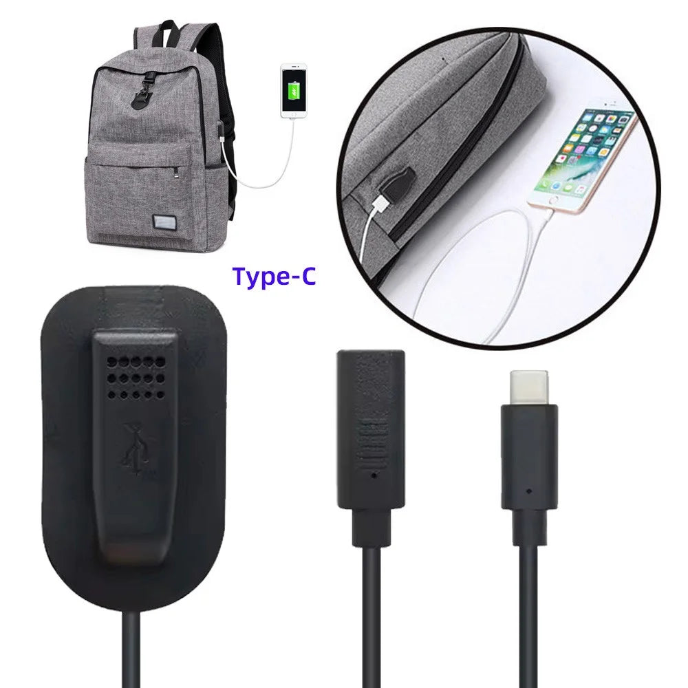 UC-172 USB-C 65W Type-C Male to Female Extension Cable for Outdoor Travel Camping Backpack Charging - 5