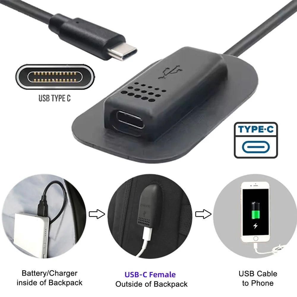 UC-172 USB-C 65W Type-C Male to Female Extension Cable for Outdoor Travel Camping Backpack Charging - 6