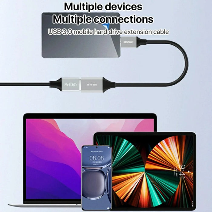 0.5m Plug and Play USB-A 3.0 Female to Micro B High Speed Transmission Mobile Hard Disk Data Cable - 5