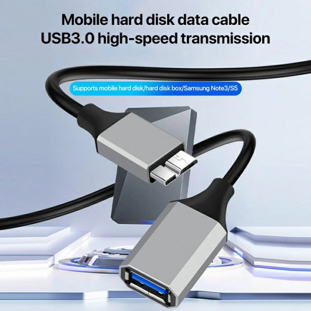 0.2m Plug and Play USB-A 3.0 Female to Micro B High Speed Transmission Mobile Hard Disk Data Cable - 2
