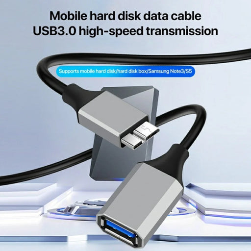 0.2m Plug and Play USB-A 3.0 Female to Micro B High Speed Transmission Mobile Hard Disk Data Cable - 2
