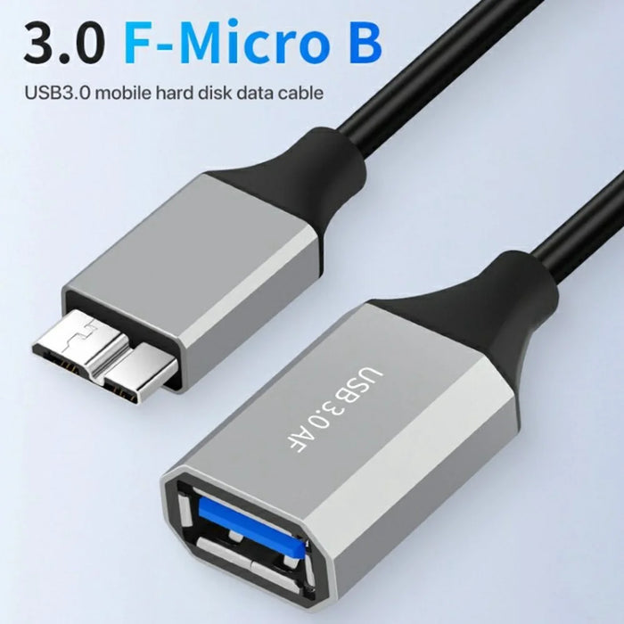 0.2m Plug and Play USB-A 3.0 Female to Micro B High Speed Transmission Mobile Hard Disk Data Cable - 3