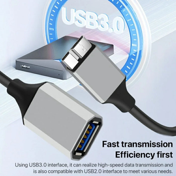 0.2m Plug and Play USB-A 3.0 Female to Micro B High Speed Transmission Mobile Hard Disk Data Cable - 7
