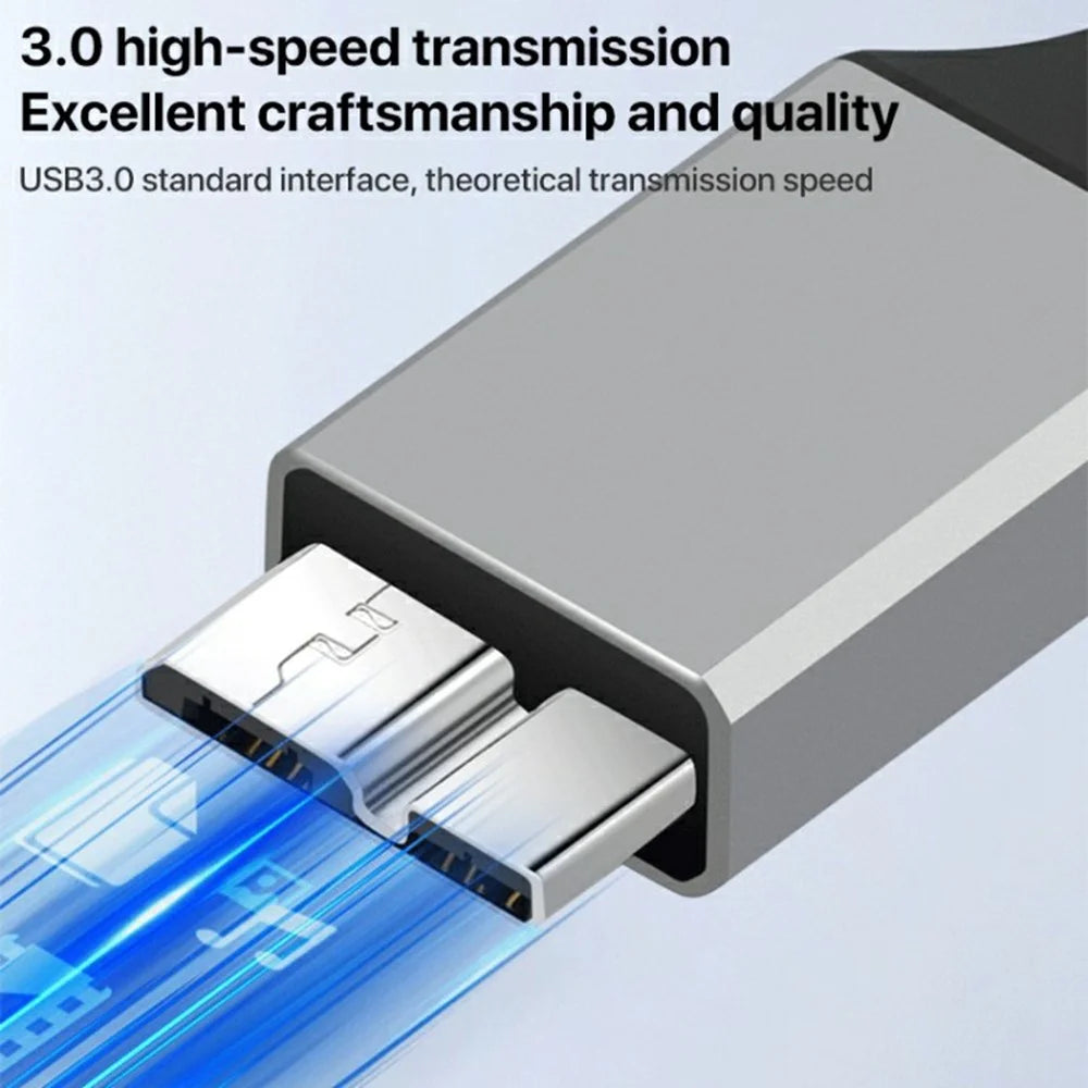 0.3m Type-C 3.0 to Micro B Male to Male Mobile Hard Disk Adapter Cable PVC Wire - 2