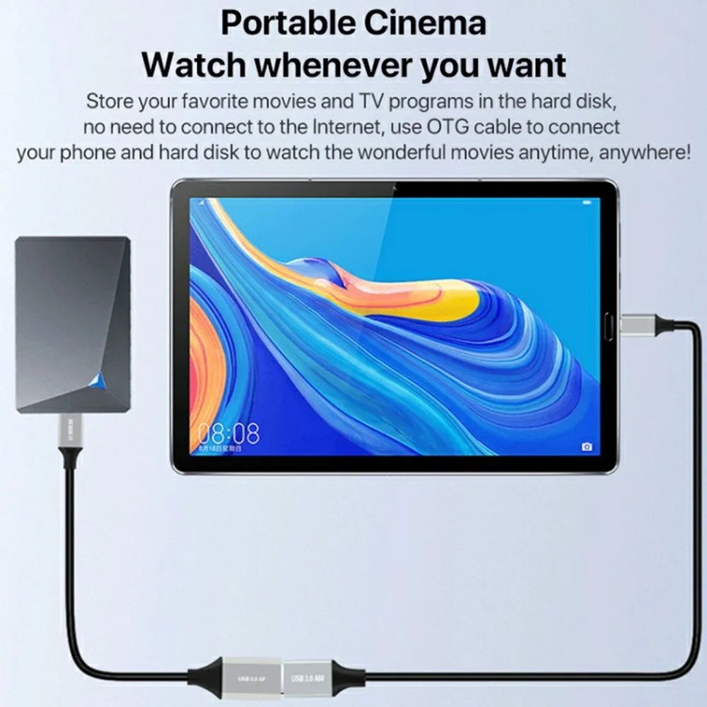 1m Type-C 3.0 to Micro B Male to Male Mobile Hard Disk Adapter Cable PVC Wire - 5
