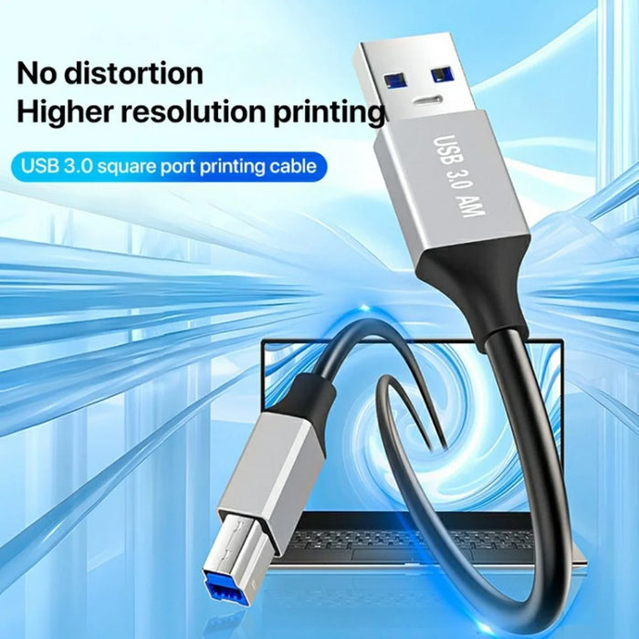 2m Plug and Play USB-A 3.0 to USB-B Square Port Male to Male Data Cable for Printer - 2