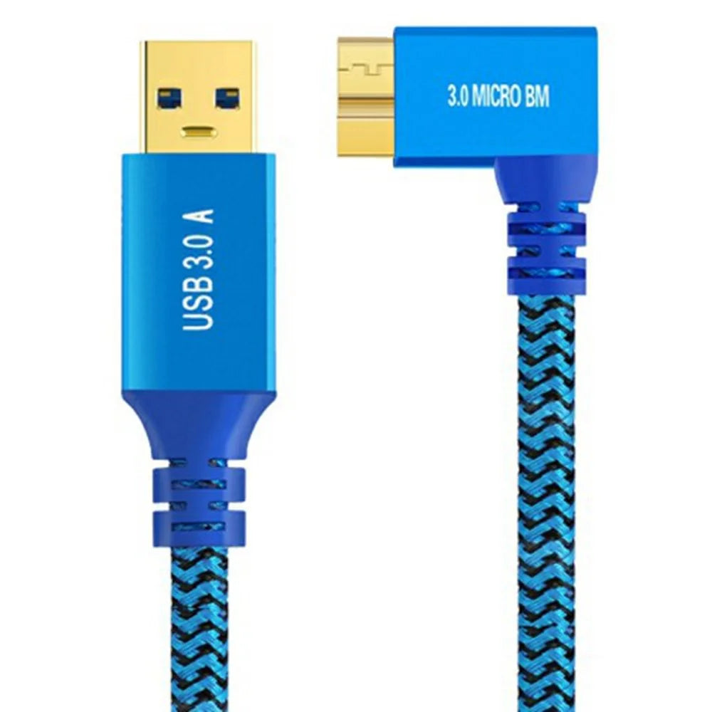 1m USB-A 3.0 to Micro B 3.0 Male to Male High-Speed Transmission Mobile Hard Disk Data Cable - 1