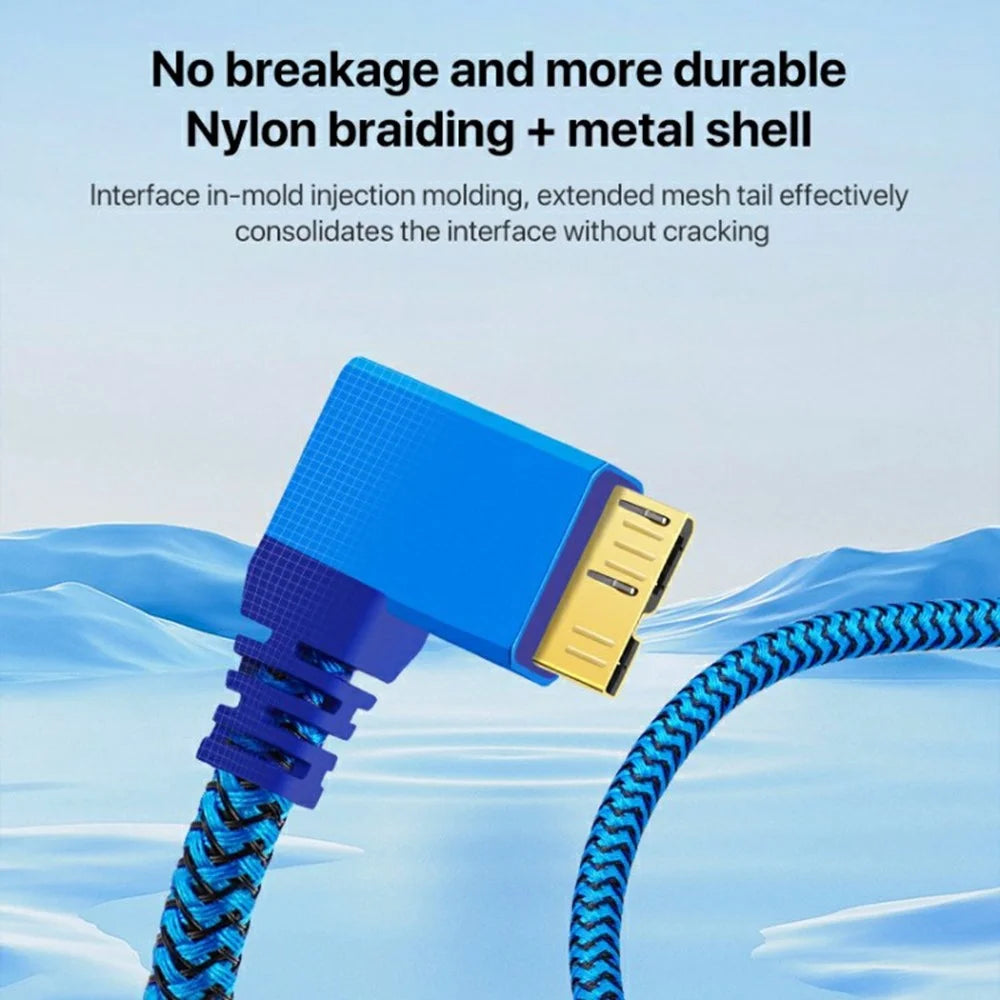 1m USB-A 3.0 to Micro B 3.0 Male to Male High-Speed Transmission Mobile Hard Disk Data Cable - 3