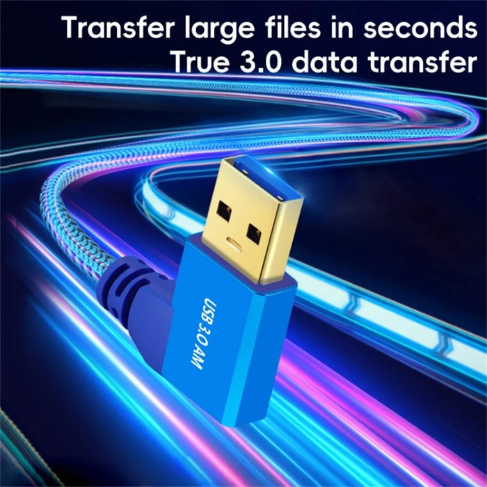 1m Right Angled USB 3.0 Male to Female High Speed Extension Cable for U Disk / Mouse / Keyboard - 2