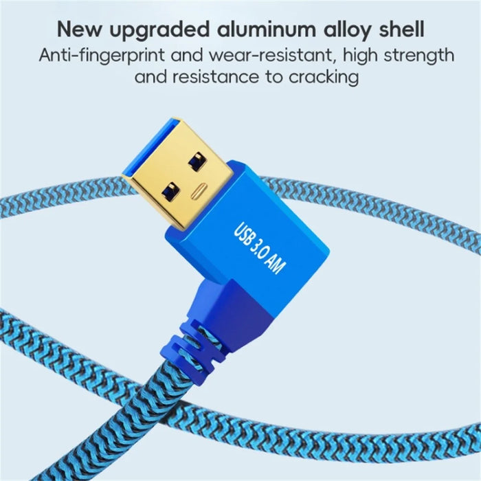 1m Right Angled USB 3.0 Male to Female High Speed Extension Cable for U Disk / Mouse / Keyboard - 3