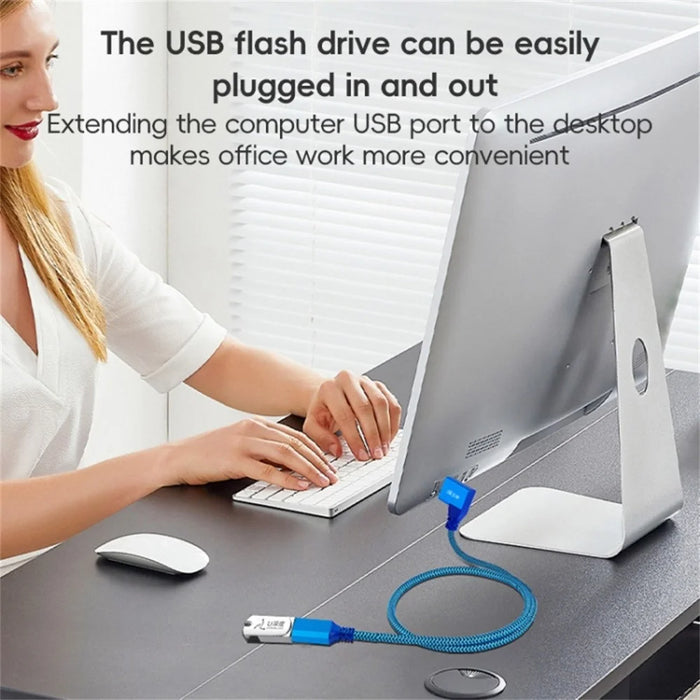 1m Right Angled USB 3.0 Male to Female High Speed Extension Cable for U Disk / Mouse / Keyboard - 5