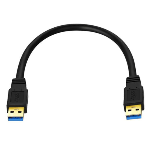 0.6m USB 3.0 Male to Male Mobile Hard Drive Box Data Cable Laptop Radiator Extension Cord, Black - 1