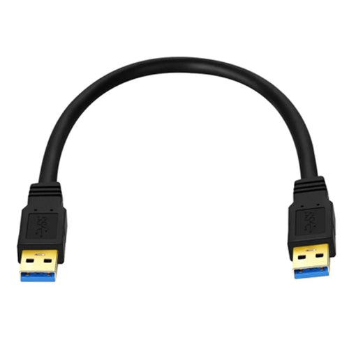 0.3m USB 3.0 Male to Male Mobile Hard Drive Box Data Cable Laptop Radiator Extension Cord, Black - 1