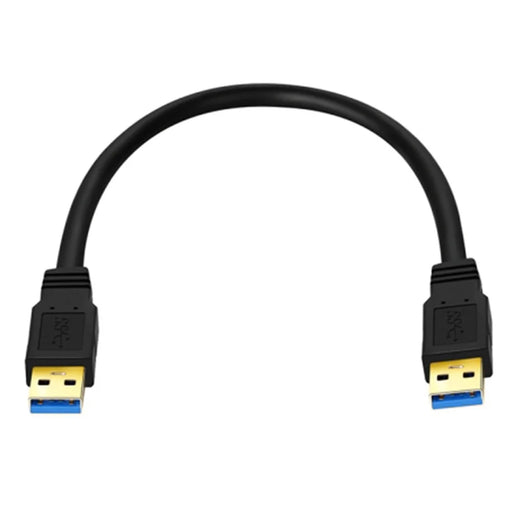 0.3m USB 3.0 Male to Male Mobile Hard Drive Box Data Cable Laptop Radiator Extension Cord, Black - 1