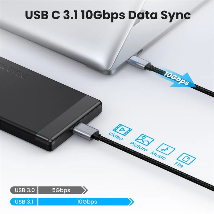 1.8m USB Type C to Micro B Cable Compatible with Seagate WD Westgate My Passport MacBook Pro / Ipad - 4