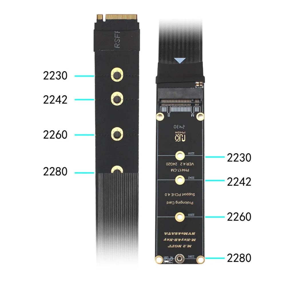 EP-050-BK NGFF M-Key NVME Male to Female Extension PCI Express Cable 30cm PCI-E 4.0 for Mainboard SSD 2280 - 7
