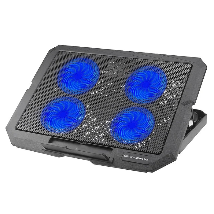 X4 Laptop Cooling Pad 4 Fan Height Adjustable 7 Levels Speed Control Noiseless Stand - 6