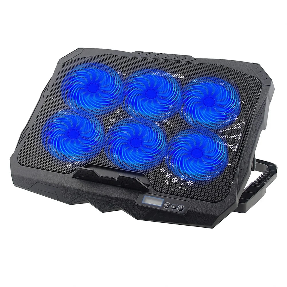 A6 Ergonomic Laptop Cooling Stand Height Adjustable Notebook Cooler with 6 Fans - 1
