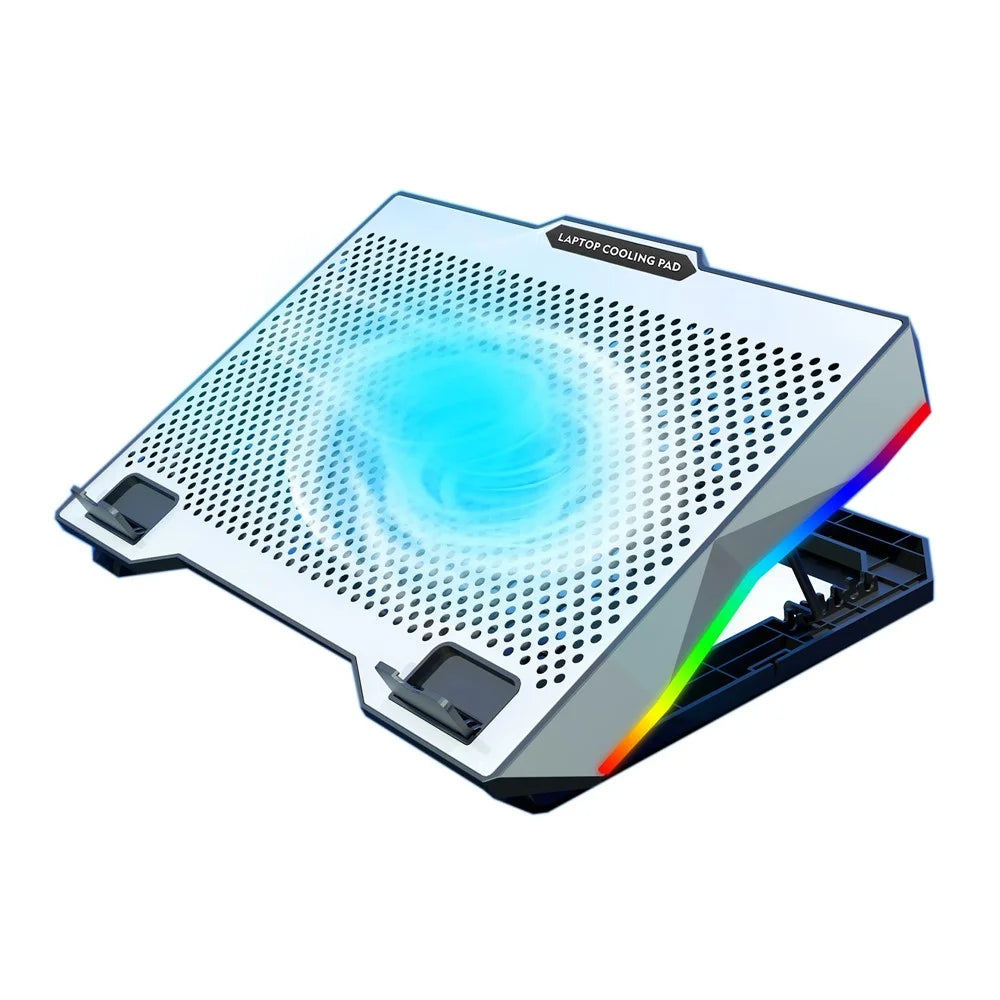 S601 Adjustable Height Gaming Laptop Cooling Pad RGB Light Notebook Cooler with Phone Holder - 1