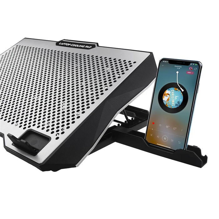 S608 RGB Light Laptop Cooler 8 Fans Adjustable Height Notebook Cooling Pad with Phone Holder - 2